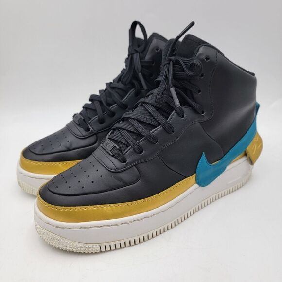Nike Air Force 1 High Jester XX Women’s Sz 9 Black Blue Gold AR0625-001 Sneakers - Picture 1 of 13